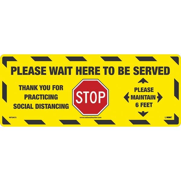 NMC - Adhesive Backed Floor Signs Message Type: COVID-19 Graphic Type: Stop Sign - Exact Tool & Supply