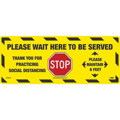 NMC - Adhesive Backed Floor Signs Message Type: COVID-19 Graphic Type: Stop Sign - Exact Tool & Supply