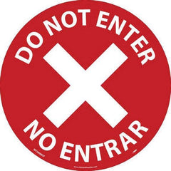 NMC - Adhesive Backed Floor Signs Message Type: COVID-19 Graphic Type: No Access; X Symbol - Exact Tool & Supply