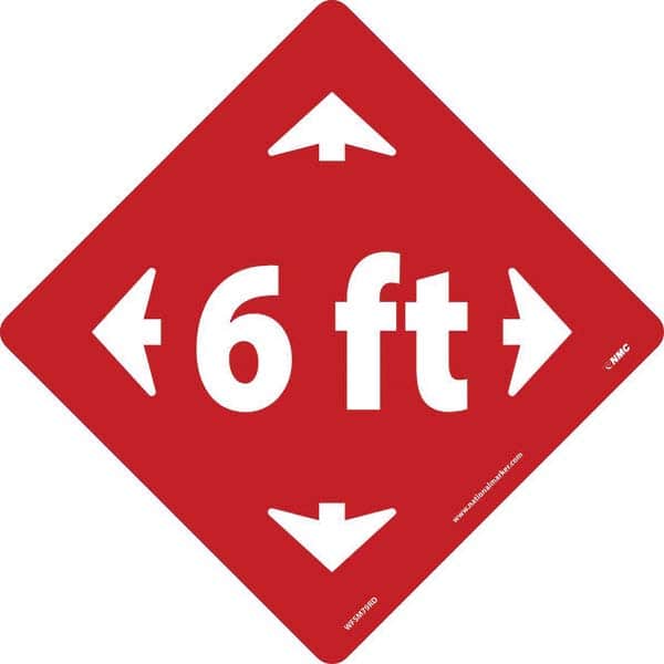 NMC - Adhesive Backed Floor Signs Message Type: COVID-19 Graphic Type: Arrows - Exact Tool & Supply
