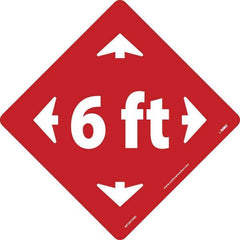 NMC - Adhesive Backed Floor Signs Message Type: COVID-19 Graphic Type: Arrows - Exact Tool & Supply