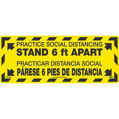 NMC - Adhesive Backed Floor Signs Message Type: COVID-19 Graphic Type: None - Exact Tool & Supply