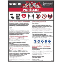 Training & Safety Awareness Posters; Subject: General Safety & Accident Prevention; Training Program Title: Emergency Aid Poster; Message: Covid-19 Enfermedad Coronavirus Protegete!; Series: Safety & Health; Language: Spanish; Background Color: White; Hei