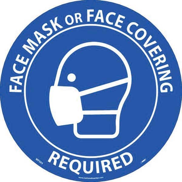 NMC - Adhesive Backed Floor Signs Message Type: COVID-19 Graphic Type: Wear Mask - Exact Tool & Supply