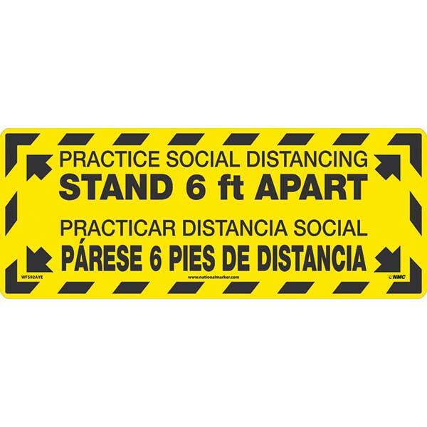 NMC - Adhesive Backed Floor Signs Message Type: COVID-19 Graphic Type: None - Exact Tool & Supply