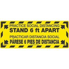 NMC - Adhesive Backed Floor Signs Message Type: COVID-19 Graphic Type: None - Exact Tool & Supply