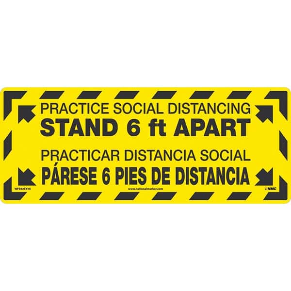 NMC - Adhesive Backed Floor Signs Message Type: COVID-19 Graphic Type: None - Exact Tool & Supply