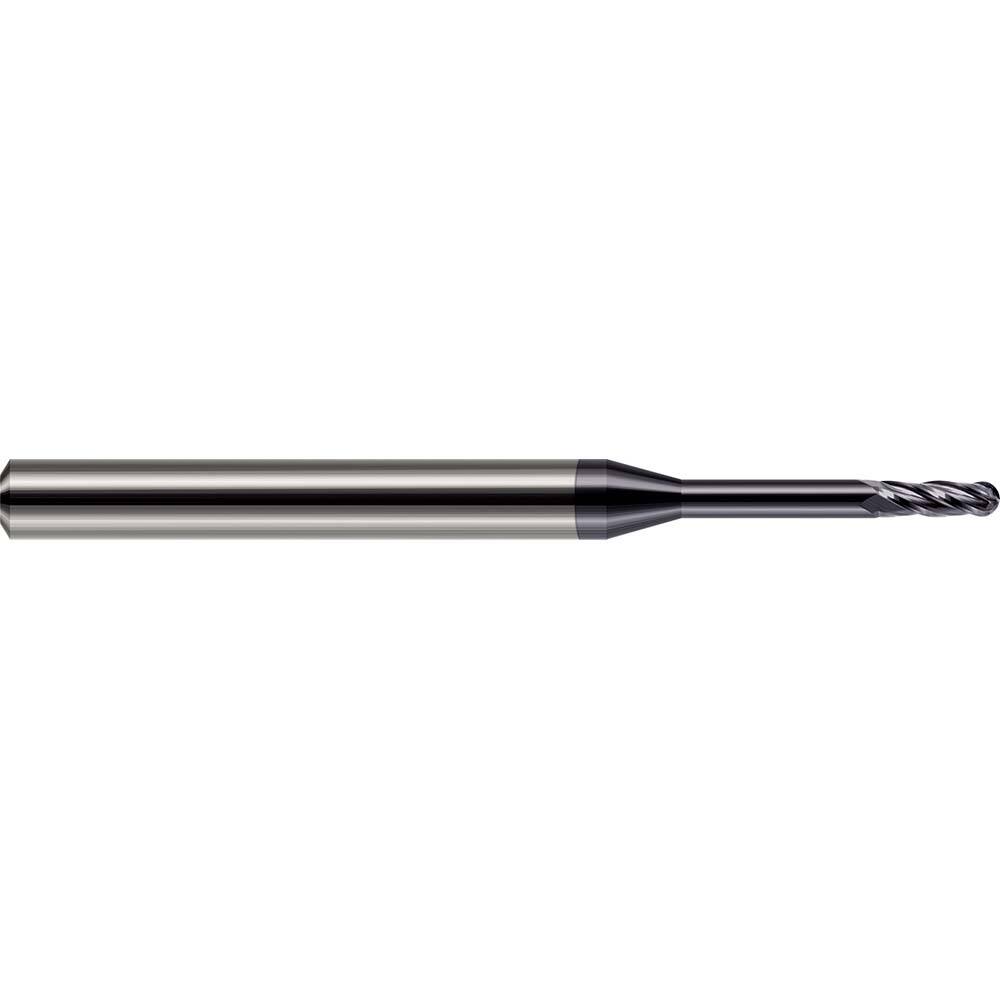 Harvey Tool - 1/8" Diam, 3/8" LOC, 4 Flute Solid Carbide Ball End Mill - Exact Tool & Supply