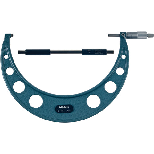 9″-10″ Measuring Range-0.001″ Graduation - Ratchet Thimble - Carbide Face - Outside Micrometer - Exact Tool & Supply