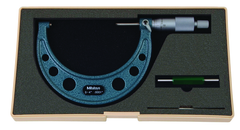 3 - 4'' Measuring Range - .0001 Graduation - Ratchet Thimble - Carbide Face - Outside Micrometer - Exact Tool & Supply