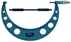 9 - 10'' Measuring Range - .0001 Graduation - Ratchet Thimble - Carbide Face - Outside Micrometer - Exact Tool & Supply