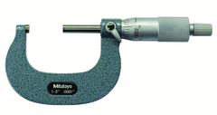 1 - 2'' Measuring Range - .0001 Graduation - Ratchet Thimble - Carbide Face - Outside Micrometer - Exact Tool & Supply