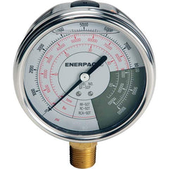 Enerpac - Hydraulic Pressure Gages & Adapters Type: Glycerine Filled Pressure Rating: 10000 - Exact Tool & Supply