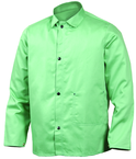 2X-Large - Green Flame Retardant 9 oz Cotton Jackets -- Jackets are 30" long - Exact Tool & Supply