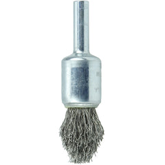 1/2″ Controlled Flare Crimped Wire End Brush, .0104″ Stainless Steel Fill - Exact Tool & Supply