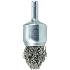 3/4″ Controlled Flare Crimped Wire End Brush, .020″ Stainless Steel Fill - Exact Tool & Supply