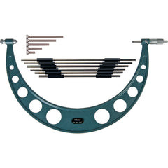 12″-18″ Measuring Range-0.001″ Graduation - Ratchet Thimble - Carbide Face - Interchangeable Anvil Micrometer - Exact Tool & Supply