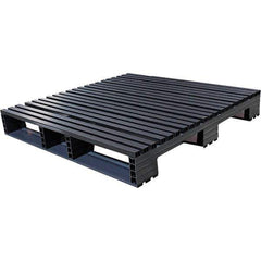 Custom Built Plastic Pallets - 45" Long x 45" & Wide x 6-1/2" High Plastic Pallet - 1,500 Lb Static Capacity, 500 Lb Dynamic Capacity, Black - Exact Tool & Supply