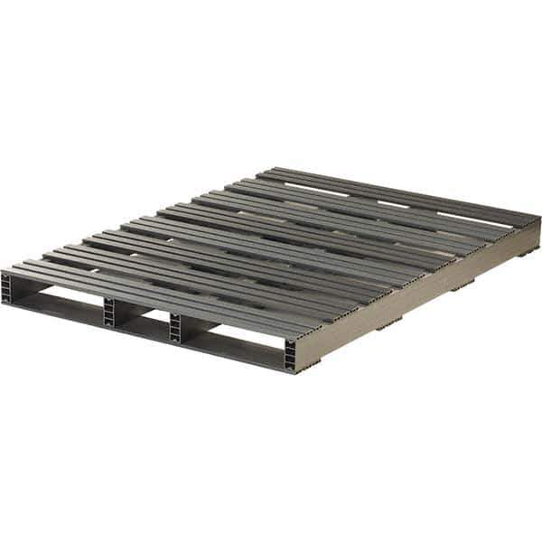 Custom Built Plastic Pallets - 60" Long x 42" & Wide x 4-1/2" High Plastic Pallet - 3,000 Lb Static Capacity, 750 Lb Dynamic Capacity, Black - Exact Tool & Supply