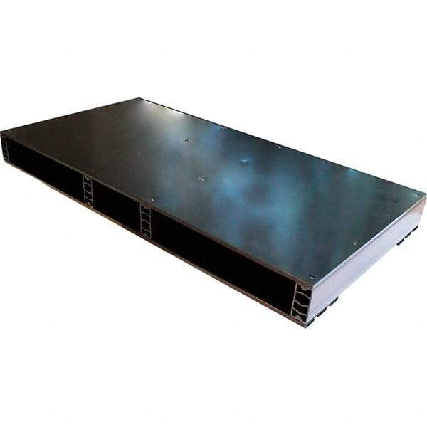 Custom Built Plastic Pallets - 24" Long x 48" & Wide x 4.4" High Plastic Pallet - 1,500 Lb Static Capacity, 500 Lb Dynamic Capacity, Black - Exact Tool & Supply