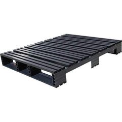 Custom Built Plastic Pallets - 48" Long x 40" & Wide x 6-1/2" High Plastic Pallet - 1,500 Lb Static Capacity, 500 Lb Dynamic Capacity, Black - Exact Tool & Supply
