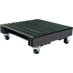 Custom Built Plastic Pallets - 24" Long x 24" & Wide x 9" High Plastic Pallet - 1,500 Lb Static Capacity, 750 Lb Dynamic Capacity, Black - Exact Tool & Supply