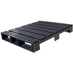 Custom Built Plastic Pallets - 48" Long x 42" & Wide x 6-1/2" High Plastic Pallet - 1,500 Lb Static Capacity, 500 Lb Dynamic Capacity, Black - Exact Tool & Supply