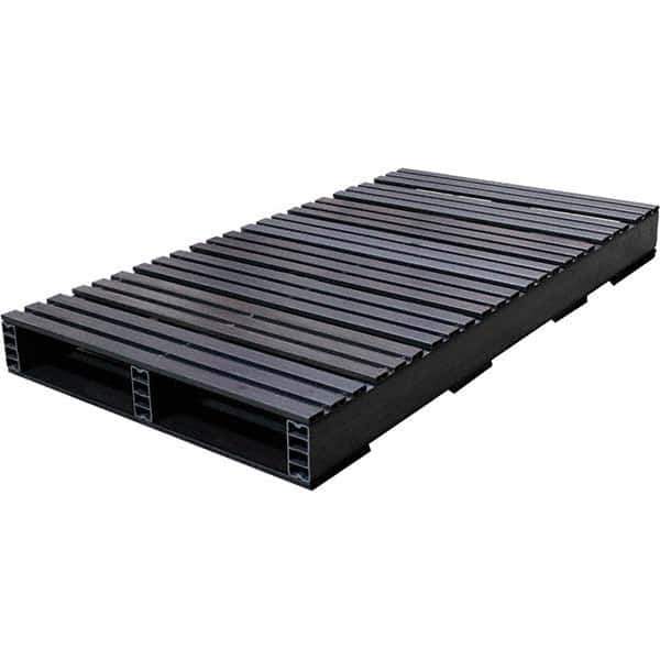 Custom Built Plastic Pallets - 27" Long x 51-1/2" & Wide x 4-1/2" High Plastic Pallet - 1,500 Lb Static Capacity, 500 Lb Dynamic Capacity, Black - Exact Tool & Supply