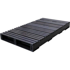 Custom Built Plastic Pallets - 27" Long x 51-1/2" & Wide x 4-1/2" High Plastic Pallet - 1,500 Lb Static Capacity, 500 Lb Dynamic Capacity, Black - Exact Tool & Supply