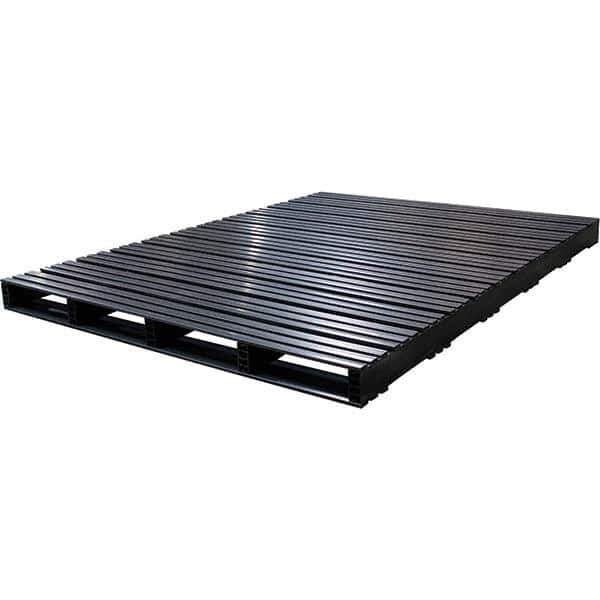 Custom Built Plastic Pallets - 60" Long x 80" & Wide x 4-1/2" High Plastic Pallet - 1,500 Lb Static Capacity, 500 Lb Dynamic Capacity, Black - Exact Tool & Supply