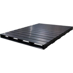 Custom Built Plastic Pallets - 60" Long x 80" & Wide x 4-1/2" High Plastic Pallet - 1,500 Lb Static Capacity, 500 Lb Dynamic Capacity, Black - Exact Tool & Supply