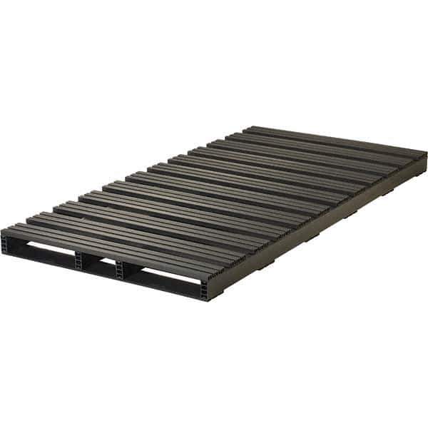 Custom Built Plastic Pallets - 96" Long x 48" & Wide x 5" High Plastic Pallet - 6,000 Lb Static Capacity, 1,500 Lb Dynamic Capacity, Black - Exact Tool & Supply