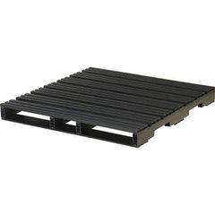 Custom Built Plastic Pallets - 48" Long x 48" & Wide x 5" High Plastic Pallet - 6,600 Lb Static Capacity, 1,000 Lb Dynamic Capacity, Black - Exact Tool & Supply