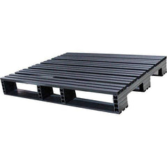 Custom Built Plastic Pallets - 40" Long x 48" & Wide x 6-1/2" High Plastic Pallet - 1,500 Lb Static Capacity, 500 Lb Dynamic Capacity, Black - Exact Tool & Supply