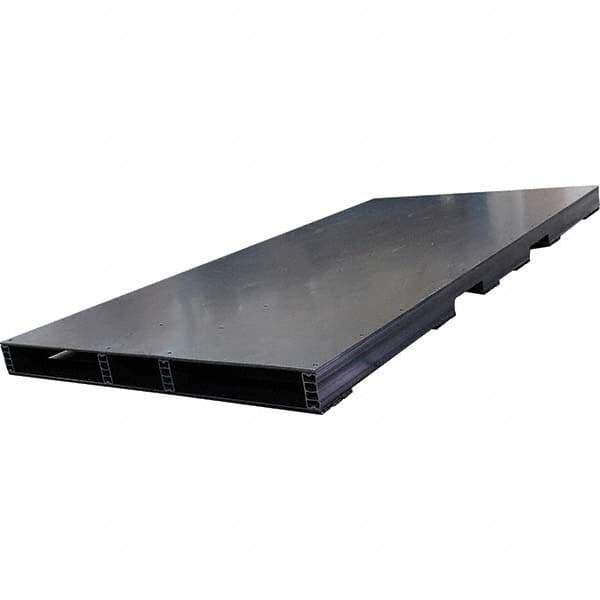 Custom Built Plastic Pallets - 96" Long x 48" & Wide x 4.4" High Plastic Pallet - 1,500 Lb Static Capacity, 500 Lb Dynamic Capacity, Black - Exact Tool & Supply