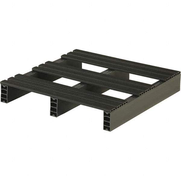 Custom Built Plastic Pallets - 24" Long x 24" & Wide x 4" High Plastic Pallet - 1,000 Lb Static Capacity, 250 Lb Dynamic Capacity, Black - Exact Tool & Supply