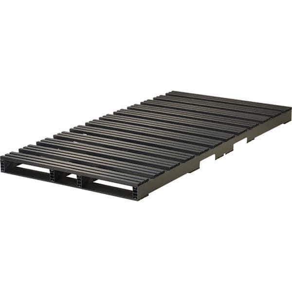 Custom Built Plastic Pallets - 96" Long x 48" & Wide x 5" High Plastic Pallet - 6,000 Lb Static Capacity, 1,500 Lb Dynamic Capacity, Black - Exact Tool & Supply
