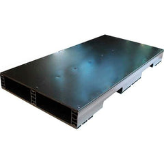 Custom Built Plastic Pallets - 48" Long x 24" & Wide x 4.4" High Plastic Pallet - 1,500 Lb Static Capacity, 500 Lb Dynamic Capacity, Black - Exact Tool & Supply