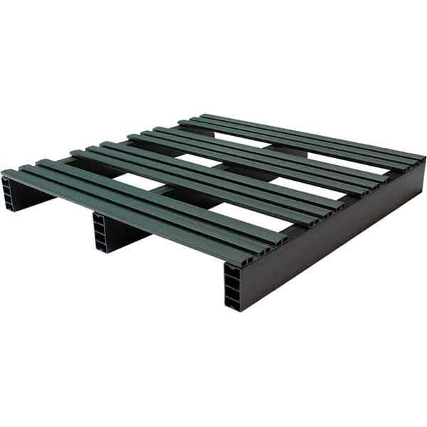 Custom Built Plastic Pallets - 30" Long x 30" & Wide x 4" High Plastic Pallet - 1,000 Lb Static Capacity, 250 Lb Dynamic Capacity, Black - Exact Tool & Supply