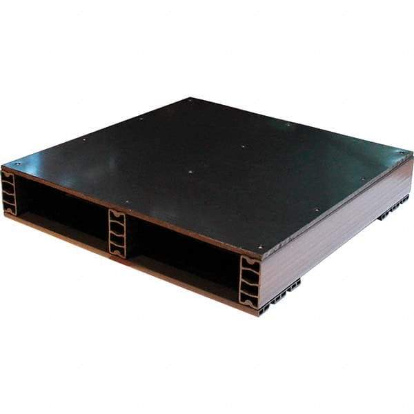 Custom Built Plastic Pallets - 24" Long x 24" & Wide x 4.4" High Plastic Pallet - 1,500 Lb Static Capacity, 500 Lb Dynamic Capacity, Black - Exact Tool & Supply