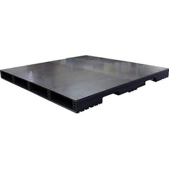 Custom Built Plastic Pallets - 60" Long x 60" & Wide x 4.4" High Plastic Pallet - 1,500 Lb Static Capacity, 500 Lb Dynamic Capacity, Black - Exact Tool & Supply