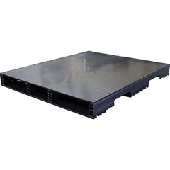 Custom Built Plastic Pallets - 48" Long x 40" & Wide x 4.4" High Plastic Pallet - 1,500 Lb Static Capacity, 500 Lb Dynamic Capacity, Black - Exact Tool & Supply