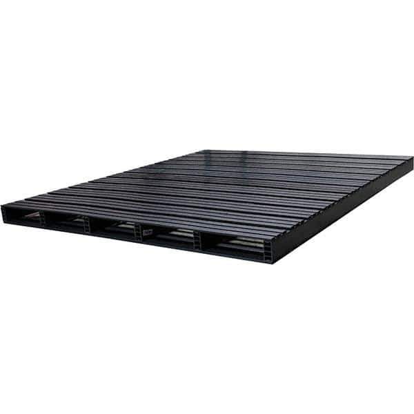 Custom Built Plastic Pallets - 72" Long x 83" & Wide x 4-1/2" High Plastic Pallet - 1,500 Lb Static Capacity, 500 Lb Dynamic Capacity, Black - Exact Tool & Supply