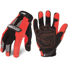 ironCLAD - Size S (7) Synthetic Work Gloves - For Mechanic's & Lifting, Uncoated, Hook & Loop Cuff, Hi-Vis Orange, Paired - Exact Tool & Supply