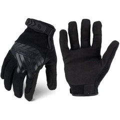 ironCLAD - Size S (7) Synthetic Leather Work Gloves - For Mechanic's & Lifting, Uncoated, Hook & Loop Cuff, Full Fingered, Black, Paired - Exact Tool & Supply