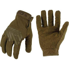 ironCLAD - Size XL (10) Synthetic Leather Work Gloves - For Mechanic's & Lifting, Uncoated, Hook & Loop Cuff, Full Fingered, Coyote, Paired - Exact Tool & Supply