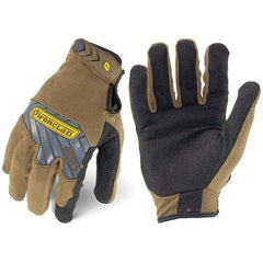 ironCLAD - Size 2XL (11) Synthetic Leather Work Gloves - For Mechanic's & Lifting, Uncoated, Hook & Loop Cuff, Full Fingered, Coyote, Paired - Exact Tool & Supply