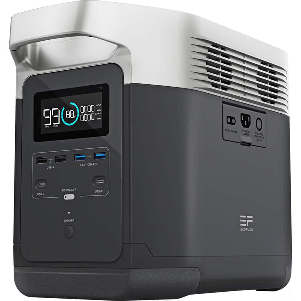 EcoFlow - Portable Power Generators; Fuel Type: Electric ; Starting Method: Electric Start; Manual ; Wattage: 1260 ; Run Time Full Load (Hours): 0.8 ; Horsepower (HP): 4.4 ; Receptacle Type: Type B - Exact Tool & Supply