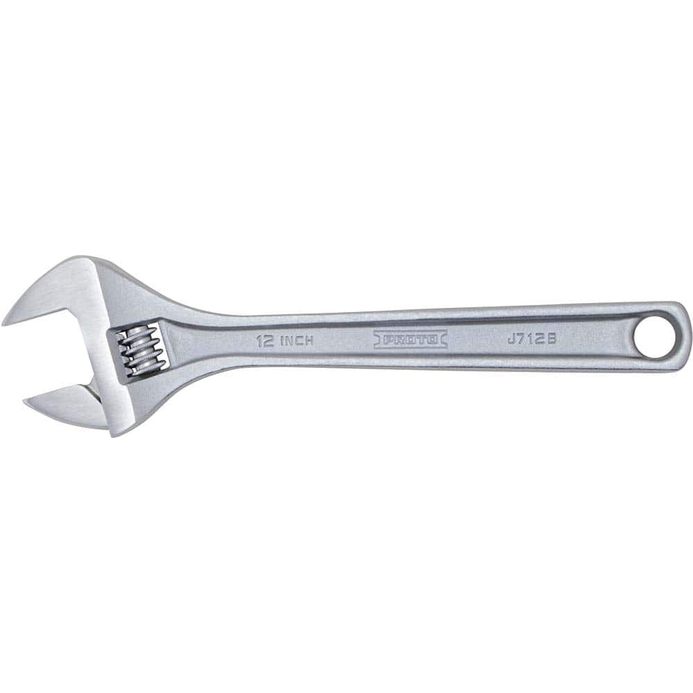 Proto - Adjustable Wrenches; Wrench Type: Adjustable ; Wrench Size (Inch): 12 ; Jaw Capacity (Inch): 1-1/2 ; Material: Steel ; Finish/Coating: Chrome ; ANSI Spec: B107.8m - Exact Tool & Supply