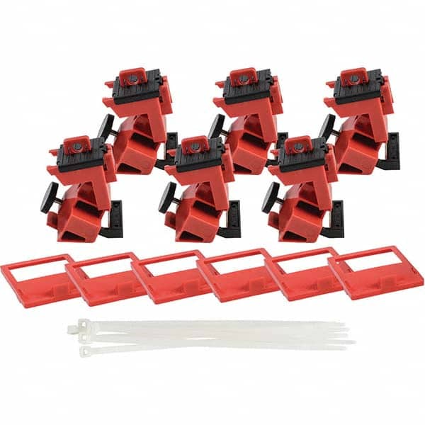 Brady - Pack of 6 Single-Pole Circuit Breaker Lockouts - Exact Tool & Supply
